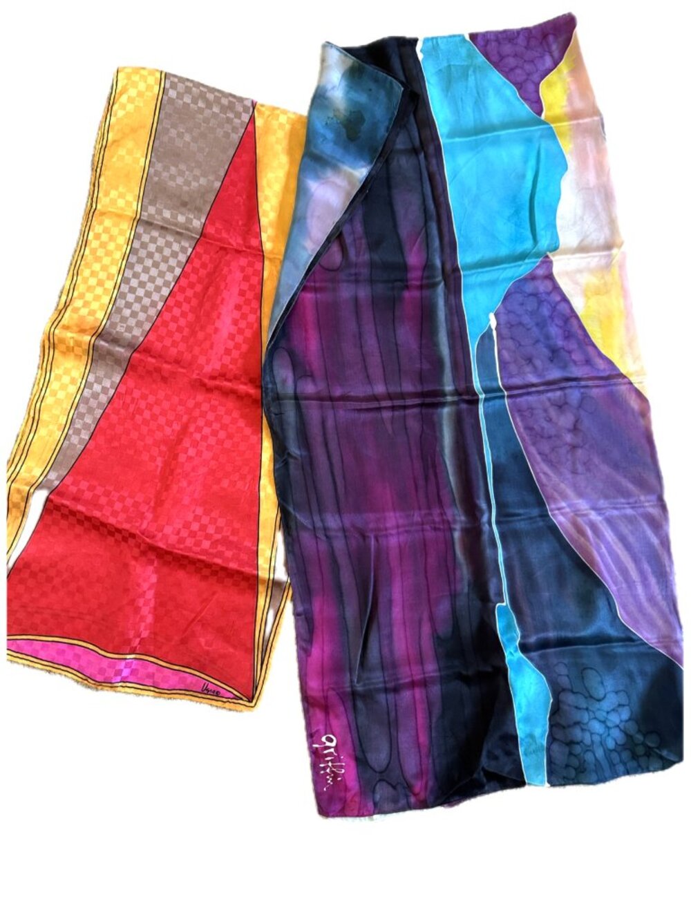 2 pack scarf * Color Bomb * Vera & Griffin vintage silk jacquard watercolor